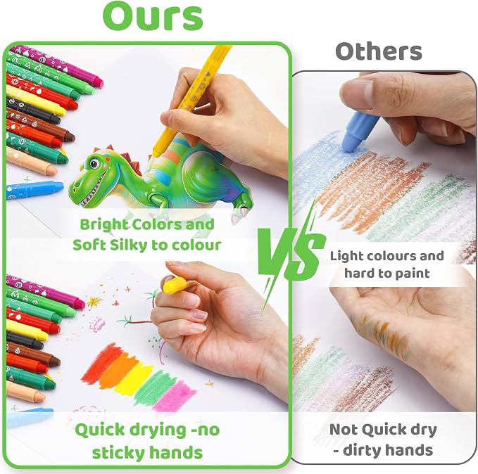 DreamCandy Twist Crayons for Toddlers,24 Colors Non Toxic Washable Crayons for Kids,Art Supplies Drawing Coloring Crayon Set,Gift for Boys and Girls,Back to School,Stocking Stuffers
