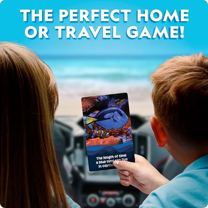 National Geographic Anyone's Guess Ocean Animals Trivia Cards - Kids Trivia Card Game with 55 Jumbo Cards, Animal Games, Kids Trivia Game