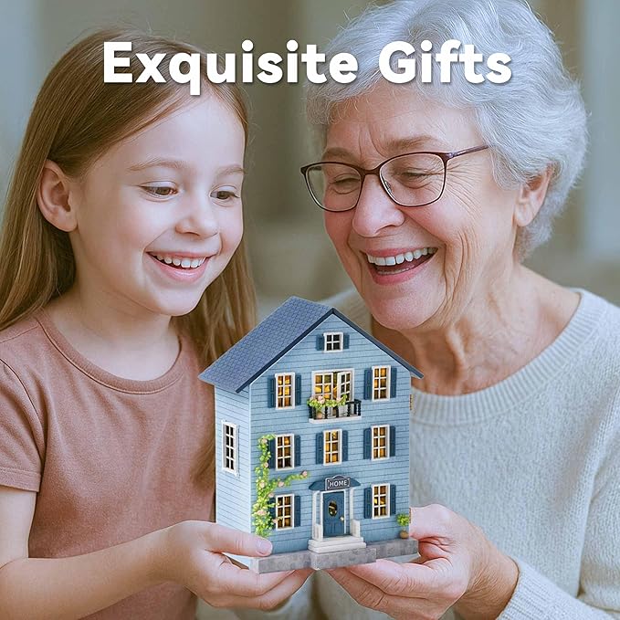 Flever Dollhouse Miniature DIY House Kit Creative Room with Furniture for Romantic Valentine's Gift (Molan House)