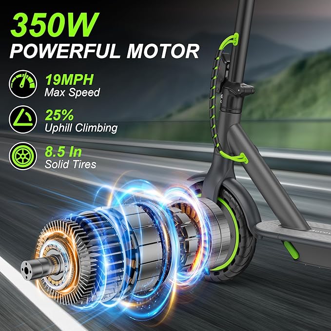 Aovowheel Electric Scooter for Adults, Folding E Scooter with 350W/500W Motor 16/24 Mph Top Speed, Max 19-23 Miles Long Range, 8.5''/10''/14''Tires Commuting Scooters with Dual Brakes System, APP