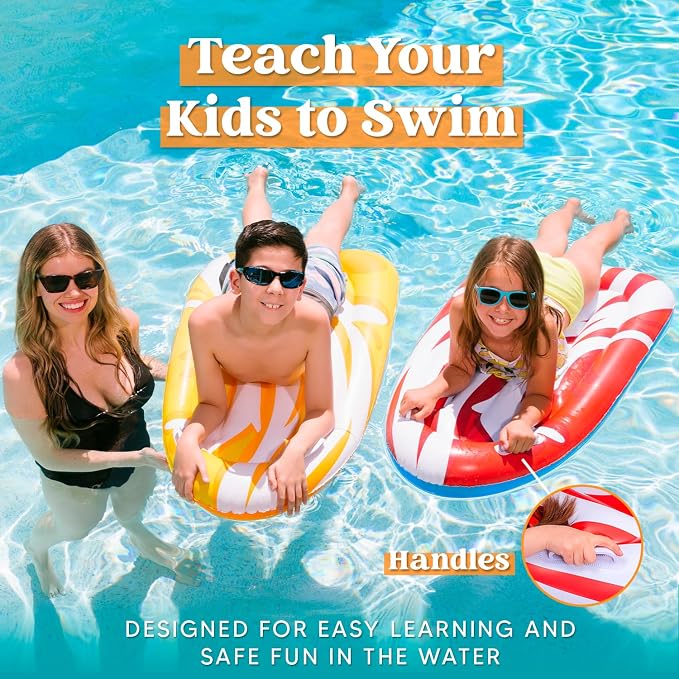 JOYIN 2 Pack Inflatable Body Boards for Water Slides, Swimming Pool Floating Learn to Swim, Summer Water Fun Toy for Kids