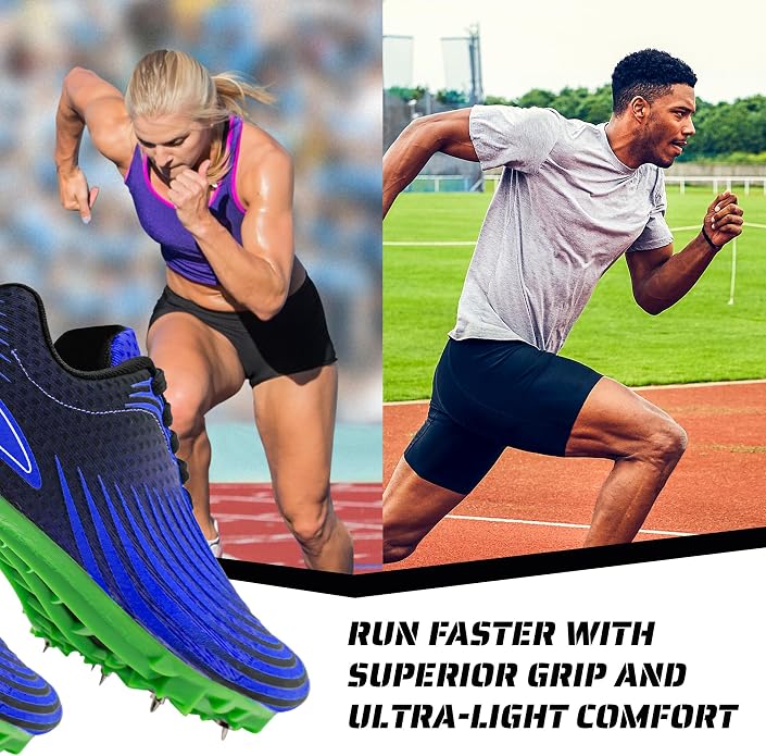 RUNIC Track & Field Shoes for Men, Women & Kids – Pro Running Spikes for Sprint, Race & Training – 7 Spikes + Extra Spikes & Wrench (US Men Size)