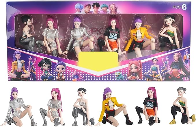 6Pcs Demon Movie Hunters Figurines,Collectable Figure,Holiday Creative Gift Birthday Decorations Room Decor