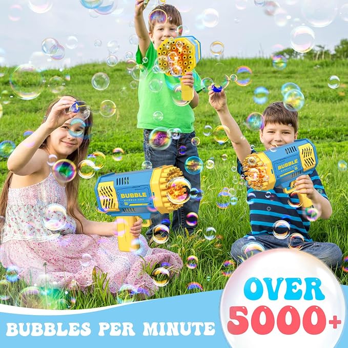 Bubble Gun 2 Pack - Bubble Machine for Toddlers, Toys for Kids 3 4 5 6 7 8 Years Old, Bubbles Maker Blower, Toy for Boys Girls Outdoor Indoor Birthday Wedding Party, Gifts for Ages 4-8