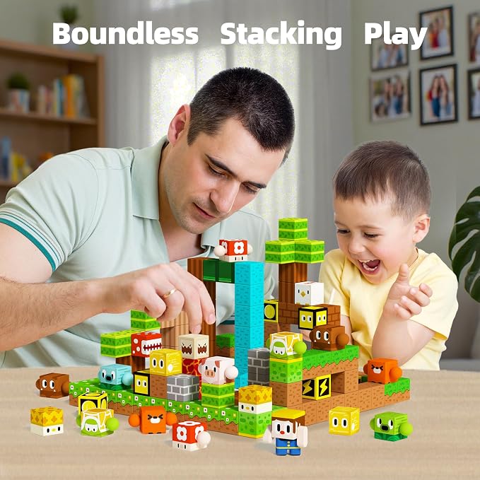 GobiDex 108PCS Magnetic Building Blocks for Kids with Rotatable Figures and Animals, Magnetic Blocks STME Game for Boys and Girls, Magnetic Blocks Toys for Christmas and Birthday Gifts for Ages 3-12