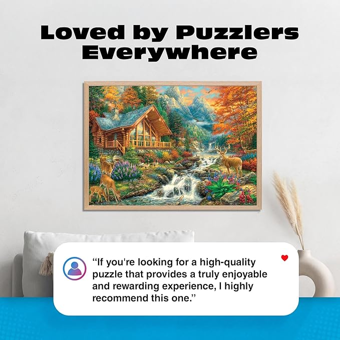 Buffalo Games Chuck Pinson - Alpine Serenity - 1000 Piece Jigsaw Puzzle - Large, 26.75 x 19.75 in, Multicolor - 1000 Piece Puzzle for Adults - Bonus Full Color Diagram - Nature Scene