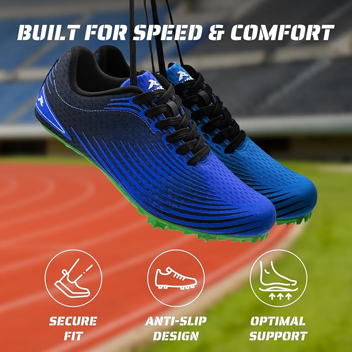 RUNIC Track & Field Shoes for Men, Women & Kids – Pro Running Spikes for Sprint, Race & Training – 7 Spikes + Extra Spikes & Wrench (US Men Size)