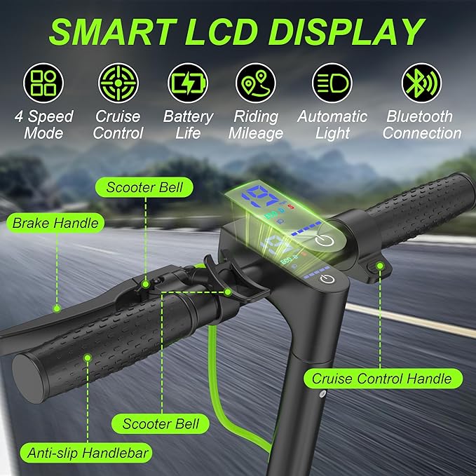Aovowheel Electric Scooter for Adults, Folding E Scooter with 350W/500W Motor 16/24 Mph Top Speed, Max 19-23 Miles Long Range, 8.5''/10''/14''Tires Commuting Scooters with Dual Brakes System, APP