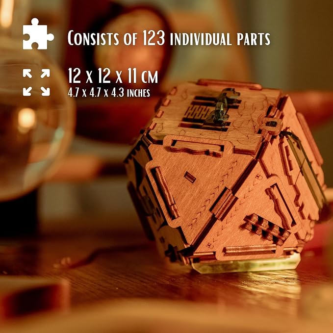 Puzzle Potato Philosopher's Stone Puzzle Box - Escape Room Game-3D Wooden Puzzles for Adults- Escape Room Game - Money Puzzle Box for Cash Gift Crystal Blue