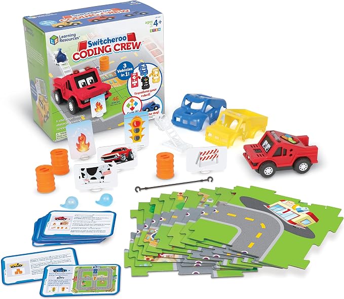 Learning Resources Switcheroo Coding Crew - Toddler Robot Toys, Coding for Kids, Kids Programmable Robot, Beginner Robotics Kit, STEM Programming, STEM Learning Toys