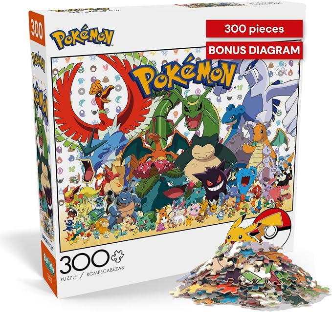 Buffalo Games Pokémon - Fan Favorites - 300 Piece Jigsaw Puzzle - 21.25 x 15 in - Precision-Cut Pieces & Fun Puzzles for Adults - Includes Bonus Full-Color Pokémon Poster