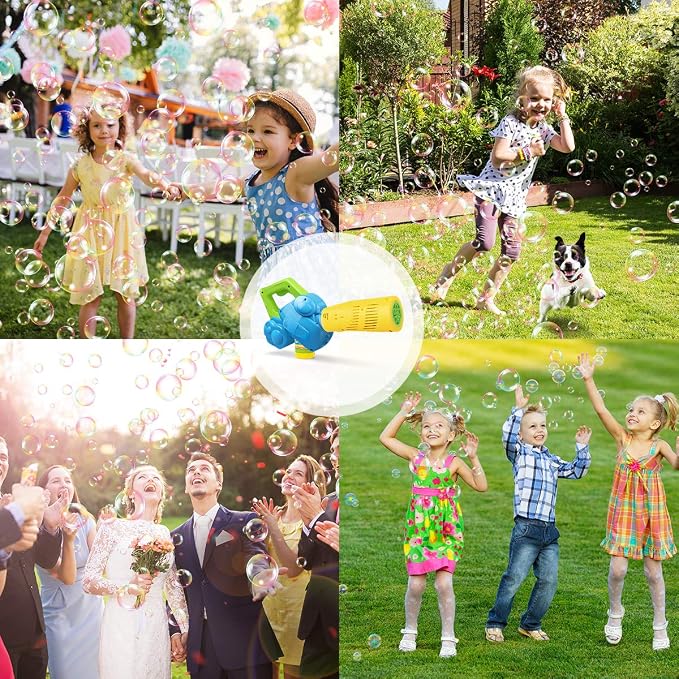 Duckura Bubble Leaf Blower, Outdoor Bubble Machine for Kids Ages 3+ | Ages 3+, Outdoor Summer Play, Easter Birthday Gift for Boys Girls, Party Favor, 3 Bubble Solutions ,