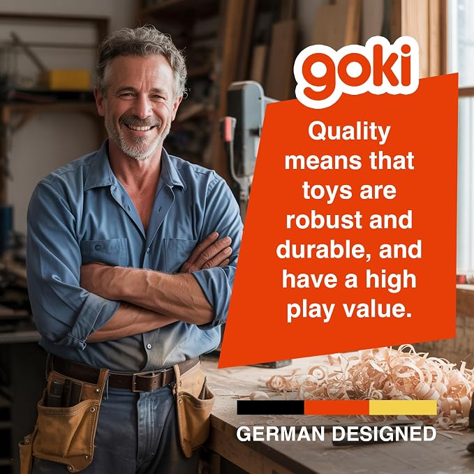 Goki Wooden Pull Toy Caterpillar NILA Montessori Toys for 1 Year Old I Baby Walking & Toddler Along String - Eco Friendly Wood Motor Skills Development I 1st Birthday Gifts - German Quality & Design