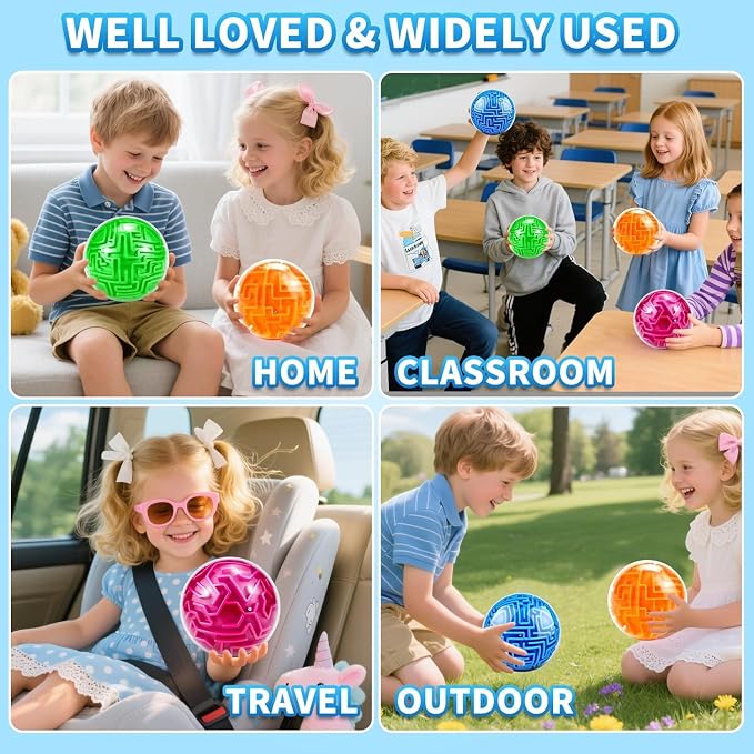 YongnKids Amaze 3D Memory Sequential Maze Ball Puzzle Toy Gifts for Kids Adults - Challenges Game Lover Tiny Balls Brain Teasers Game (Blue)