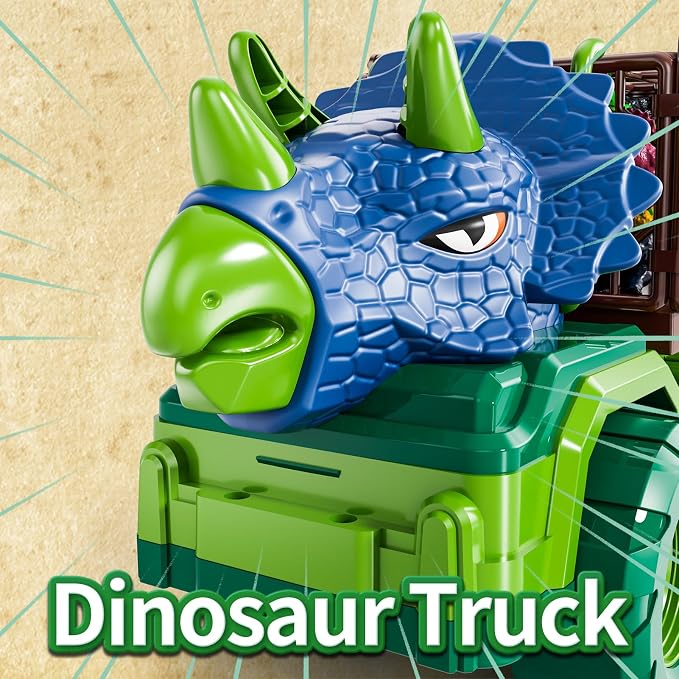 Dinosaur Toys for Kids 3-5, Dinosaur Transport Truck Car Set with 8 Dinosaur Figures & Play Mat, Gift for 2 3 4 5 6 7 Year Old Toddler Boys