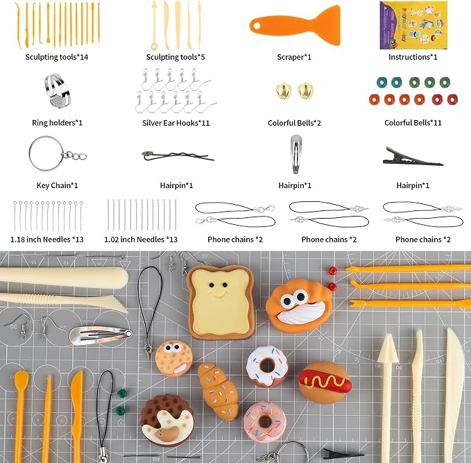 Polymer Clay 92 Colors, Modeling Clay for Kids, Non-Sticky Oven Bake Clay with Sculpting Tools and Accessories, Halloween Christmas Gift for Children and Artists