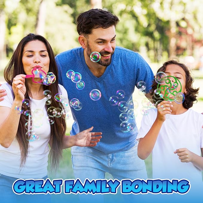 Giant Bubble Wands - Bubbles for Kids, Giant Bubbles, Bubble Toys, Large Blowing Rings, Variety Shapes Set for Big Soap Bubbles, Includes Huge Bubble Mix Solution Kit 29 Pack