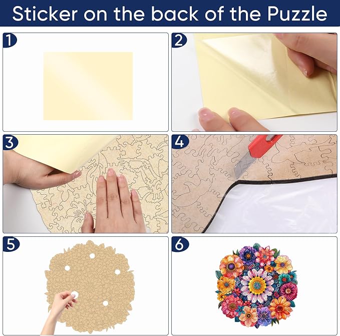 Mys Aurora Puzzles for Adults Round Flower Wooden Puzzles, 200 Pieces Unique Shaped Jigsaw Puzzles, Birthday for Adults and Kids, Fun Family Game 10.8'' x 11.2'' Medium Size