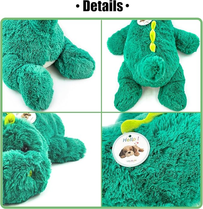 YOUBLEK 20" | 4 Pounds Weighted Stuffed Animals,Sensory Comfort Plush Throw Pillow Toy, Soft for Home & School, Kawaii Plushies Hugging Toy Gifts for Kids & Adults (Dinosaur, 20 inch 4 Pounds)