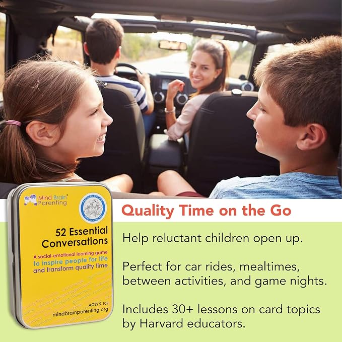 Mind Brain Emotion 52 Essential Conversations for Home, Therapy, Speech, School Classroom - Conversation Cards for Kids, Family, Teacher & Counselor to Build Growth Mindset & Communication Skills