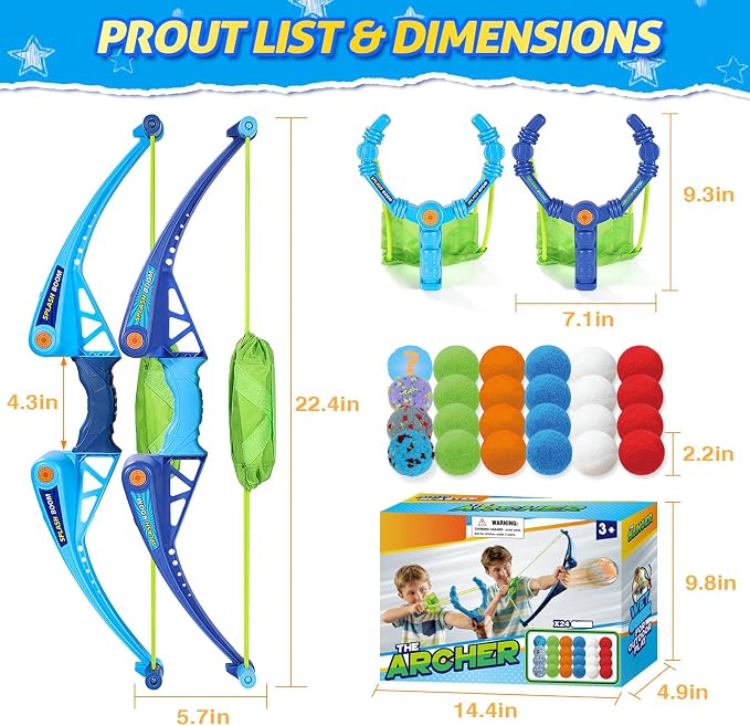 SUPER JOY Reusable Water Balls Water Toys for Kids, 2 PCS Water Balloons Slingshot Launcher 2 PCS Bow Launcher With 24 Colorful Water Balls for Outdoor Toys, Summer Water Bomb Toy for Boys Girls