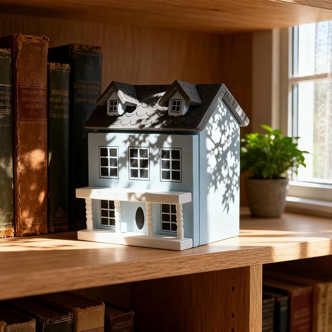 Miniature Villa Model Wooden Tiny House Compact Dollhouse Mini House Storage Decoration Ornament Accessory for Tabletop Display