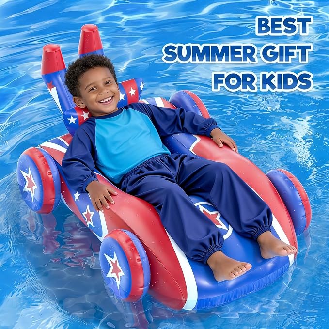 Kids Pool Floats with Water Gun, Toddler Inflatable Pool Toys for Kids Age 3-8 Years Old, Summer Outdoor Water, Beach, Swimming Pool Toys Gift for Girls