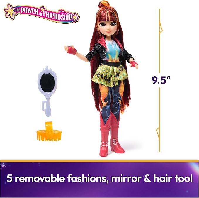 Unicorn Academy, Power of Friendship Valentina with Hand Mirror & 5 Fashion Accessories, 9.5”, Dolls & Unicorn Toys for Girls Ages 4 and up