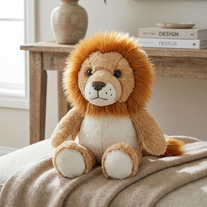 Stuffed Animal Plush Toy Soft Plushie Cuddly Lion Cute Plush Toy for Kids Toddlers Boys Girls Birthday Christmas Nursery Decor Party Favors