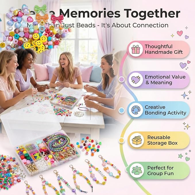 YOJO DIY Keychain Making Kit for Women & Girls, Personalized Jewelry Craft Supplies, Creative Arts and Crafts Set for Bag Charms, Phone Straps & Gifts (421Pcs)