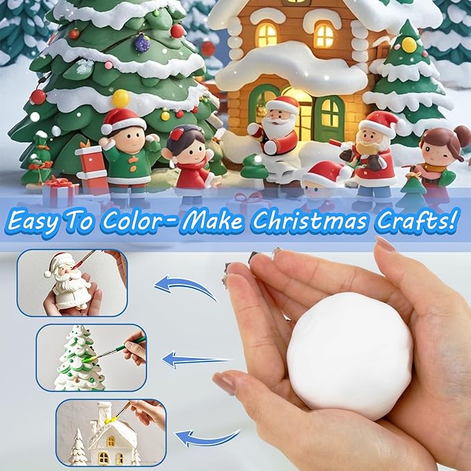 RAINFLOW White Foam Clay - Moldable Cosplay Foam Clay,Soft Squishy Molding,Perfect for Arts and Crafts Projects,Creative Art Supplies with Sculpting Tools