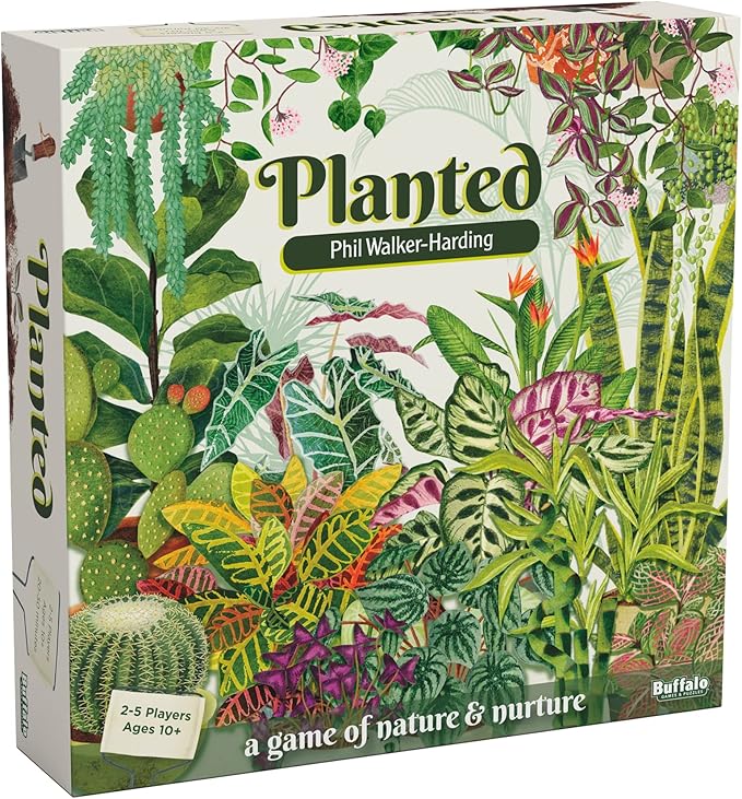 Buffalo Games Planted Strategy Board Game - 2-5 Players, Ages 10+ - Grow 42 Unique Houseplants & Manage Resources in Strategy Games - Family Board Game Night
