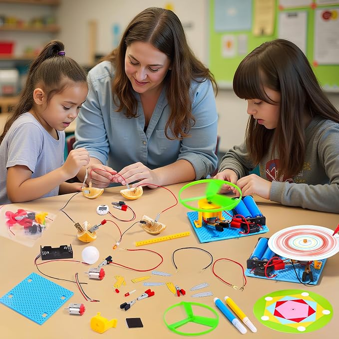 4 Set STEM Science Kits for Kids Age 8-12, 7-in-1 Science Experiments Crafts Projects Electric Motor Building Kit 8-10 9-12, STEM Toys for 8 9 10 11 13 Year Old Boys Girls Classroom Activity Gift