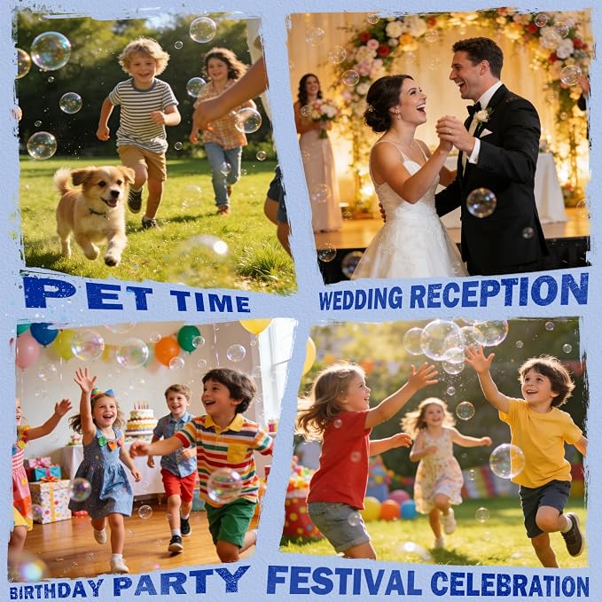 Dual-Engine Bubble Machine with Auto Rotation & RGB Lights & Remote Control,1800mA Type-C Rechargeable,700mL Tank,Bubble Maker for Kids, Party, Wedding, Backyard Outdoor Toy