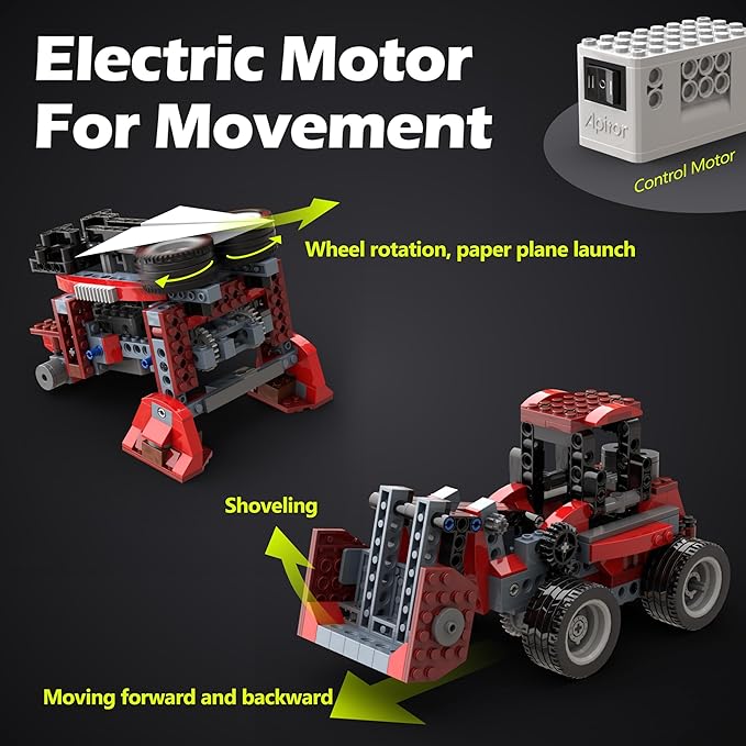 Apitor Robot B STEM Kits for 6-7 Year Old Boy, 8 in 1 Electric Monster Truck Building Toys for Kids 6-8 8-10, DIY Educational Construction Science Kit for Boys 6-12 Christmas Birthday Gift