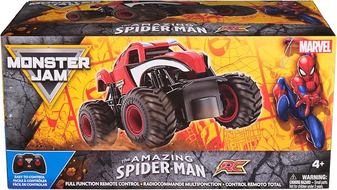 Monster Jam, Marvel The Amazing Spider-Man RC Monster Truck, 1:24 Scale, Kids Toys for Boys and Girls Ages 4 and up