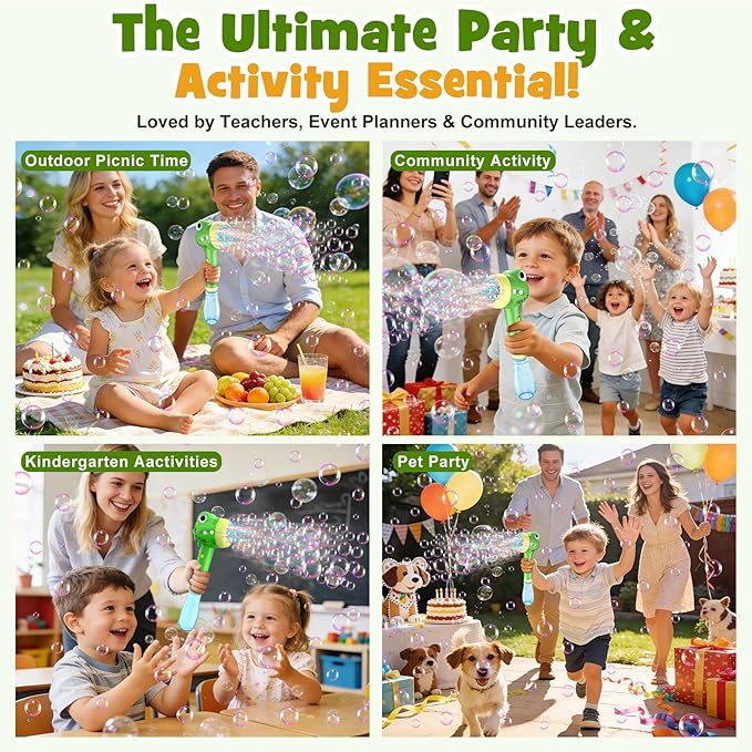 Dinosaur Bubble Toys Wand for Kids: Outdoor Toys for Toddler Boys & Girls - Garden Yard Party Bubble Fun - Automatic Bubble Maker Gift Idea
