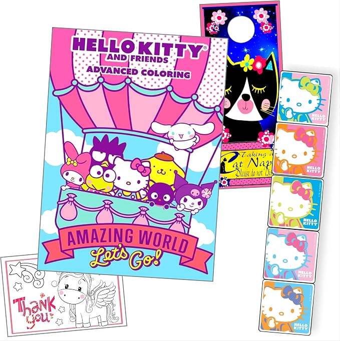 Bendon Hello Kitty Advanced Coloring Book and Stickers with Hello Kitty Coloring Book, Stickers, and More