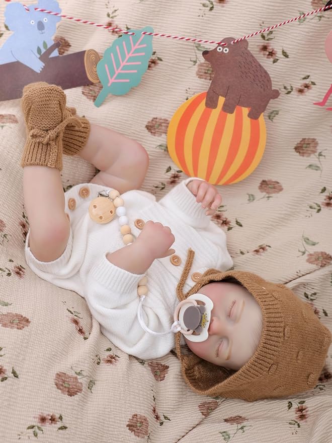 Reborn Baby Dolls – 20 Inch Real Baby Dolls that Look Real, Full Body Vinyl Girl Doll in Soft Knit Outfit, Lifelike Newborn with Accessories, Gift for Children Ages 3+, Pretend Play