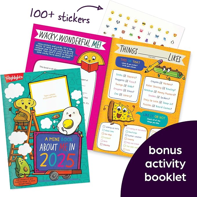 Highlights for Children Puzzle Fun 2025 Books for Kids Ages 6 and Up, 4-Book Set of Brain Teasers, Mazes, Word Puzzles and More Travel-Friendly Screen Free Kids Puzzles