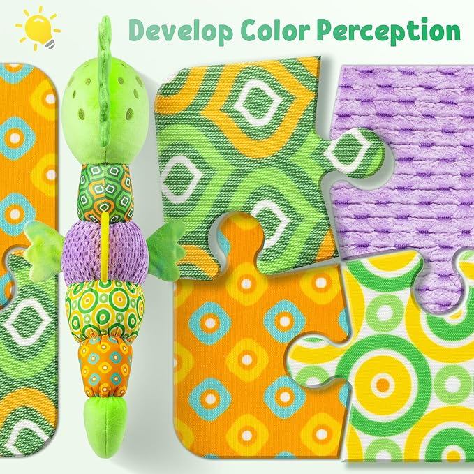 LIGHTDESIRE Baby Toys Musical Seahorse Sensory Infant Toys 0-6-12 Months | Stuffed Animals with Mirror|Crinkle|Rattle Baby Teething Toys Tummy Time for Newborn Boys Girls Shower Birthday Gifts