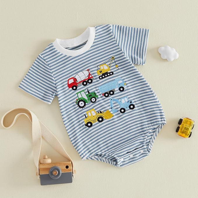 Kavousa Baby Boy Clothes Summer Baby Boy Bubble Romper Short Sleeve Jumpsuit One Piece Outfit Newborn Infant Clothing