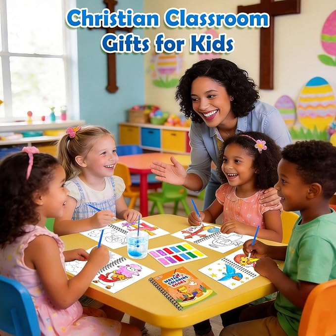 Coloring Books Party Favors for Kids - 24 Pack Christian Mini Water Coloring Books for Kids Goodie Bags Stuffers Students Classroom Gifts Bulk, Return Gifts for Birthday Christmas Party Favors Bulk