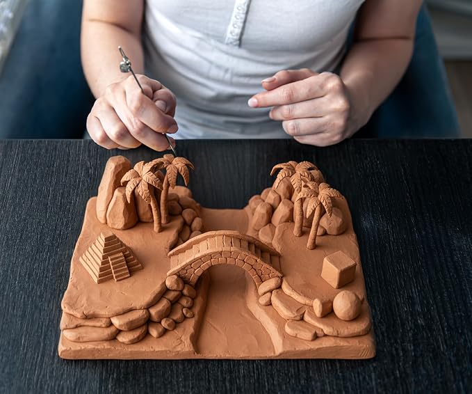 Jovi - Non-Hardening Pre-Sculpt Clay, 3 Pounds Total, 4 Non-Drying Bars, 0.77 lb Each, Porfessional Arts and Crafts, Non-Toxic and Gluten Free plasticine (Peach)