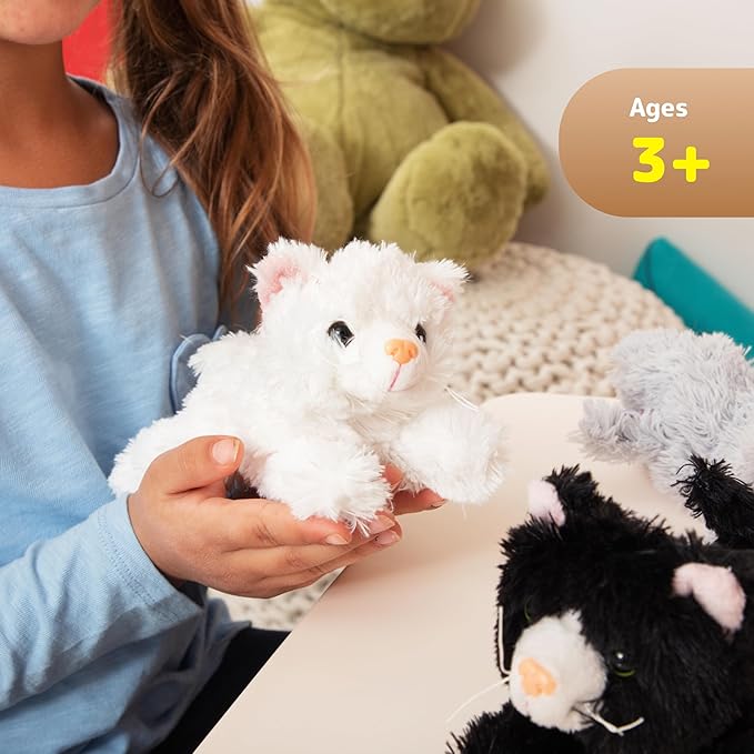 PREXTEX Plush Cat Toys Stuffed Animal with 3 Cats Baby Stuffed Animals - Big Cat Zippers 3 Little Plush Baby Kittens - Animal with Babies - Gift for Cats Lovers
