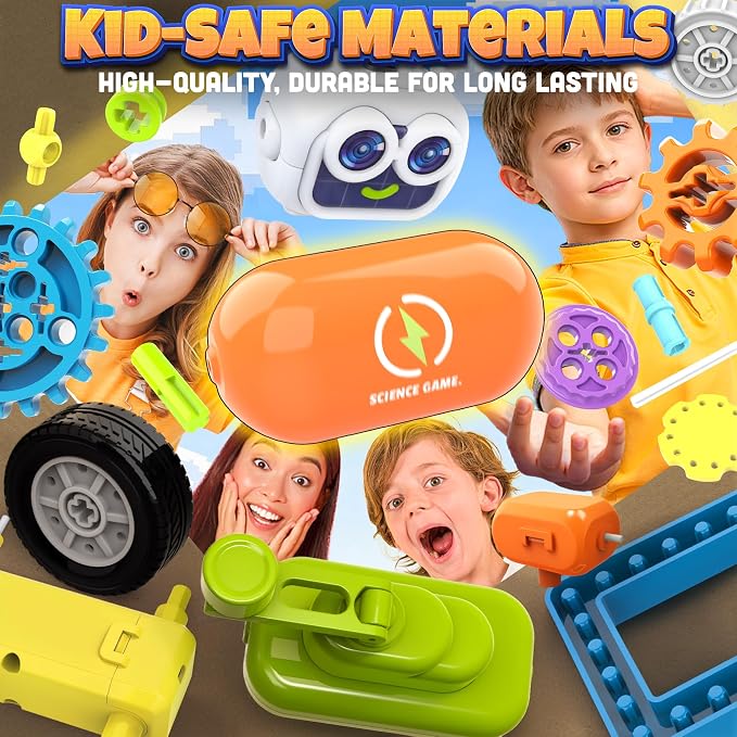 SMILESSKIDDO 120+ Science Kits for Kids Age 5-7 | STEM Toys for Ages 8-13 | 120-in-1 Robot Kit | Learning & Education Toys for Boys Girls, Birthday Gift Ideas for Kid Ages 5 6 7 8 9 10 11 12 (8025E)