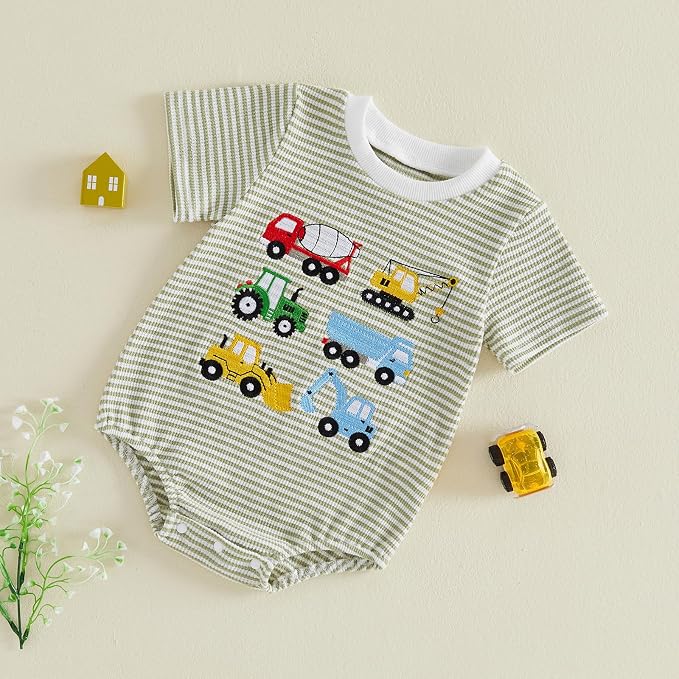 Kavousa Baby Boy Clothes Summer Baby Boy Bubble Romper Short Sleeve Jumpsuit One Piece Outfit Newborn Infant Clothing