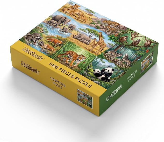 Nattork Jigsaw Puzzles 1000 Pieces for Adults, Families (Animal Family) Pieces Fit Together Perfectly
