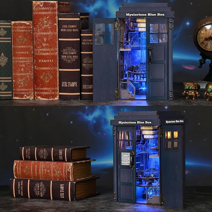 TOYQI Book Nook Kit, DIY Miniature Dollhouse Kit for Adults and Teens | Booknook Tiny House Kit Bookshelf Decoration 3D Wooden Puzzle Bookend