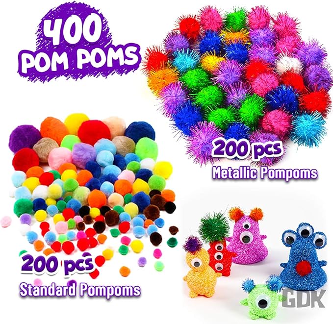 Goody King Arts and Crafts Supplies for Kids - 1170Pcs+ Craft Art Supply Kit for Toddlers Kids Craft Supplies & Materials Age 4 5 6 7 8 9 - Christmas D.I.Y. Crafting School Supplies